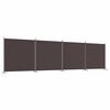 vidaXL Biombo divisor de 4 paneles de tela marr&oacute;n 698x180 cm