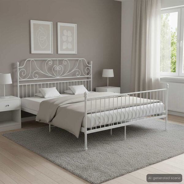 vidaXL Estructura de cama sin colchón metal blanco 180x200 cm