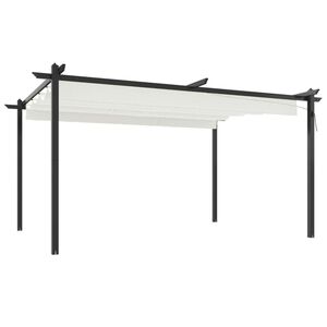 vidaXL Cenador de jard&iacute;n con techo retr&aacute;ctil color crema 4x3 m