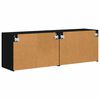 vidaXL Mueble de TV Montado en la Pared 2 pcs Negro 59,5 x 31 x 40 cm