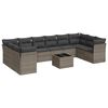vidaXL Set de sof&aacute;s de jard&iacute;n 11 pzas y cojines rat&aacute;n sint&eacute;tico gris