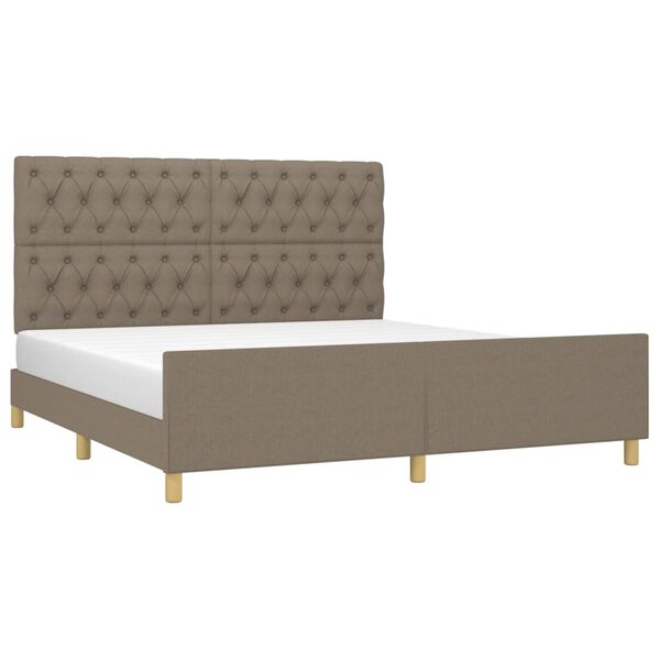 vidaXL Cama sin colch&oacute;n tela gris taupe 160x200 cm