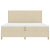 vidaXL Cama tipo Box Spring con colch&oacute;n Crema 200 x 200 cm tela