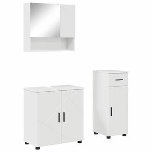 vidaXL Juego de muebles de ba&ntilde;o con caj&oacute;n con puerta 3 pcs brillante