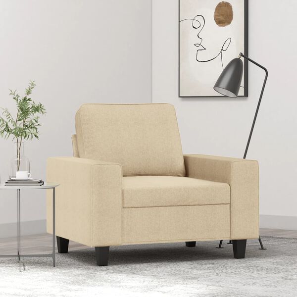 vidaXL Sill&oacute;n de tela color crema 60 cm