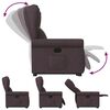 vidaXL Sill&oacute;n reclinable elevable tela marr&oacute;n oscuro
