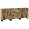 vidaXL Juego de muebles de ba&ntilde;o 3 pcs Marr&oacute;n Madera de ingenier&iacute;a
