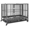 vidaXL Jaula de perro resistente con ruedas acero 102x72x85 cm