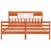 vidaXL Cama con estantería sin colchón madera maciza marrón 200x200 cm