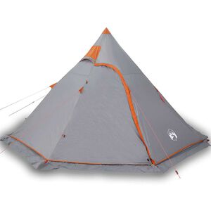 vidaXL Tienda de campa&ntilde;a tipi para 5 personas impermeable gris