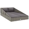 vidaXL Tumbona cama de jard&iacute;n rat&aacute;n sint&eacute;tico gris 110x200 cm