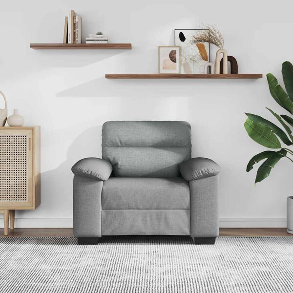 vidaXL Sill&oacute;n Sof&aacute; Tela Gris Claro 100x81x84 cm