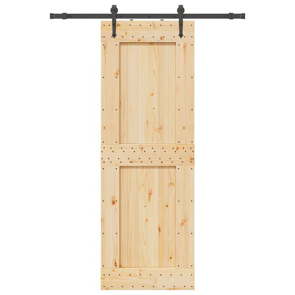 vidaXL Puerta corredera con herrajes madera maciza de pino 80x210 cm