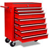 vidaXL Carrito caja de herramientas 7 cajones rojo
