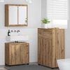 vidaXL Juego de muebles de ba&ntilde;o con caj&oacute;n Manual 3 pcs Roble artesanal