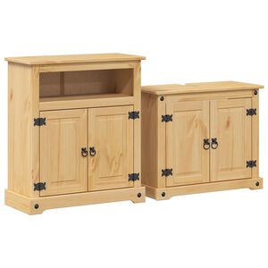 vidaXL Juego de muebles de ba&ntilde;o Corona 2 pzas madera maciza pino