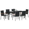 vidaXL Conjunto de Comedor de Jard&iacute;n 7 pcs Negro