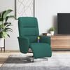 vidaXL Sill&oacute;n reclinable de masaje con reposapi&eacute;s tela verde oscuro