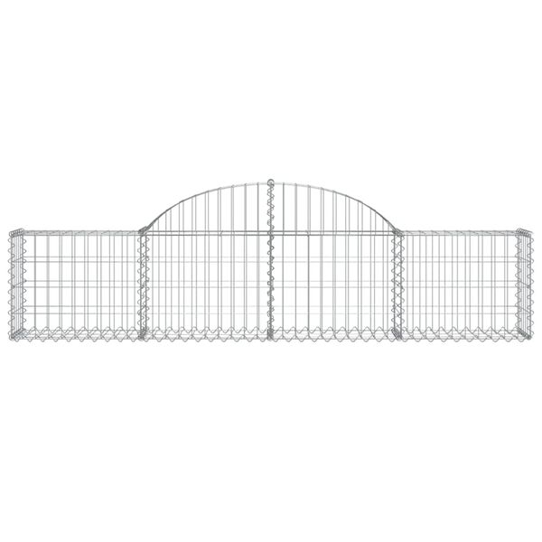 vidaXL Cestas de gaviones 14 uds forma de arco hierro 200x30x40/60 cm