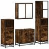 vidaXL Set de muebles ba&ntilde;o 4 pzas madera contrachapada roble ahumado