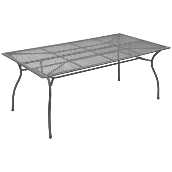 vidaXL Mesa de jard&iacute;n malla de acero gris antracita 170x89,5x72,5 cm