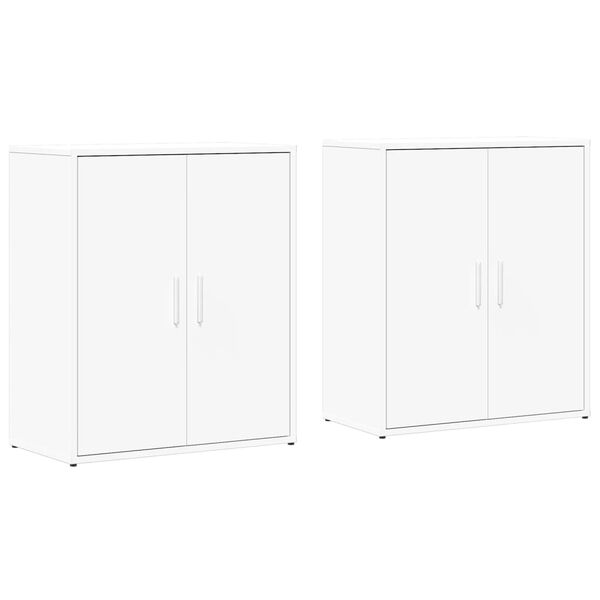 vidaXL Aparador de madera de ingenier&iacute;a 2 uds blanco 60x31x70 cm