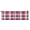 vidaXL Banco Batavia madera maciza teca y coj&iacute;n a cuadros rojos 150 cm