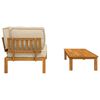 vidaXL Juego de Sof&aacute; con coj&iacute;n 2 pcs Beige Madera de Acacia S&oacute;lida