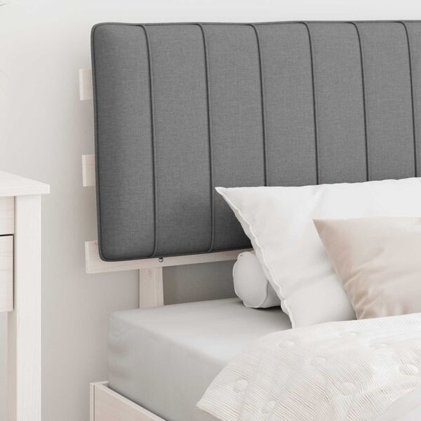 vidaXL Estructura de Cama con Cabecera Tapizada Gris Claro