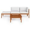 vidaXL Conjunto de jard&iacute;n 4 piezas con cojines color crema 63x63 cm
