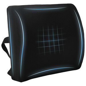 vidaXL Almohada lumbar Negro Espuma Viscoel&aacute;stica 35,5 x 30 x 12 cm