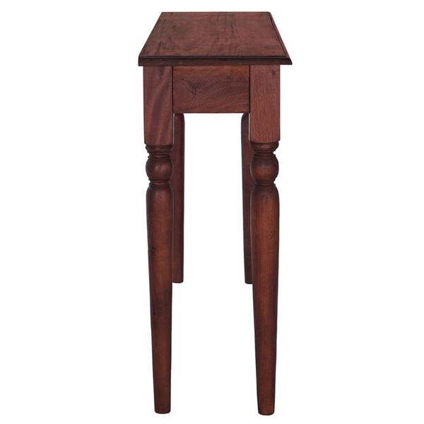 vidaXL Mesa consola cl&aacute;sica de madera maciza caoba marr&oacute;n 110x30x75cm
