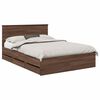 vidaXL Estructura de cama Roble Marr&oacute;n 150 x 200 cm Madera Ingenieril