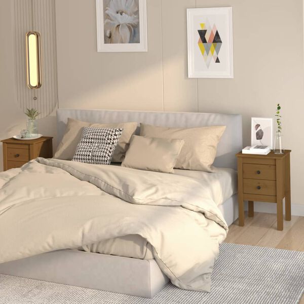 vidaXL Mesitas de noche 2 uds madera de pino marrón miel 40x35x61,5 cm