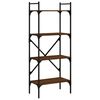 vidaXL Librer&iacute;a de 4 estantes madera marr&oacute;n roble 56x31,5x138,5 cm