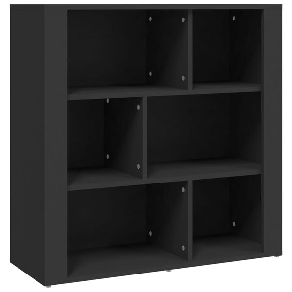vidaXL Aparador de madera contrachapada negro 80x30x80 cm