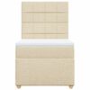 vidaXL Cama box spring con colch&oacute;n tela color crema 90x190 cm