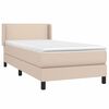 vidaXL Cama box spring con colch&oacute;n cuero sint&eacute;tico capuchino 80x200 cm