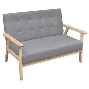 vidaXL Sof&aacute; de 2 plazas de tela gris claro