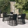 vidaXL Juego de comedor de jardín 5 piezas con cojines ratán PVC negro