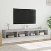 vidaXL Muebles de TV con luces LED 2 uds gris hormig&oacute;n 100x30x30 cm