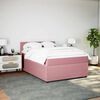 vidaXL Cama box spring con colch&oacute;n terciopelo rosa 140x200 cm