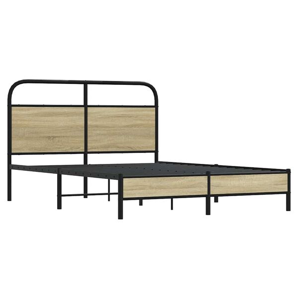 vidaXL Estructura de cama sin colchón 120x200 cm madera roble Sonoma