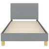 vidaXL Cama para niños con cabecero Gris Claro 90 x 190 cm tela