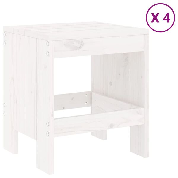 vidaXL Juego de comedor de jardín 5 piezas madera maciza pino blanco