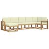 vidaXL Conjunto de sof&aacute;s de exterior 7 uds. Blanco y Crema Poli&eacute;ster
