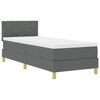 vidaXL Cama Box Spring LED con colch&oacute;n Gris oscuro 80 x 200 cm tela