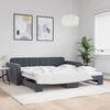 vidaXL Sof&aacute; cama nido terciopelo gris oscuro 100x200 cm