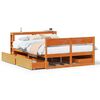 vidaXL Cama sin colch&oacute;n madera maciza de pino marr&oacute;n cera 160x200 cm