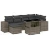 vidaXL Set de sof&aacute;s de jard&iacute;n 7 pzas con cojines rat&aacute;n sint&eacute;tico gris